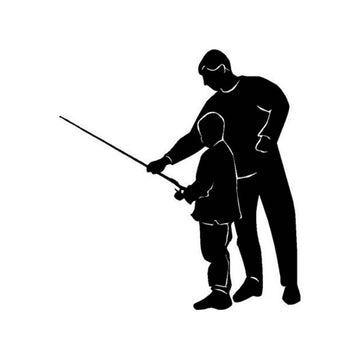 Cool 'Father and Son Fishing' Vinyl Car Sticker