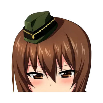 Girls und Panzer 'Maho Nishizumi | Hat' Vinyl Car Peeker Sticker