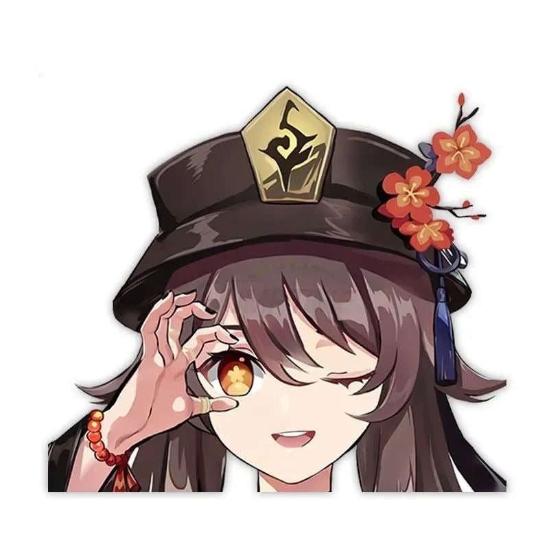 Genshin Impact 'Hu Tao | One Eye' Vinyl Car Peeker Sticker