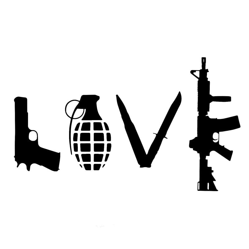 Military Tactical 'LOVE Tactical Weapons' Vinyl Car Sticker