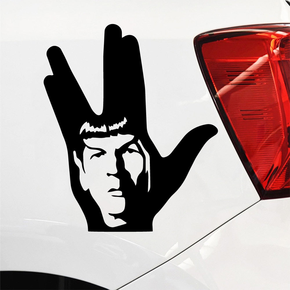 Star Trek 'Spock Face | Vulcan Salute' Vinyl Car Sticker