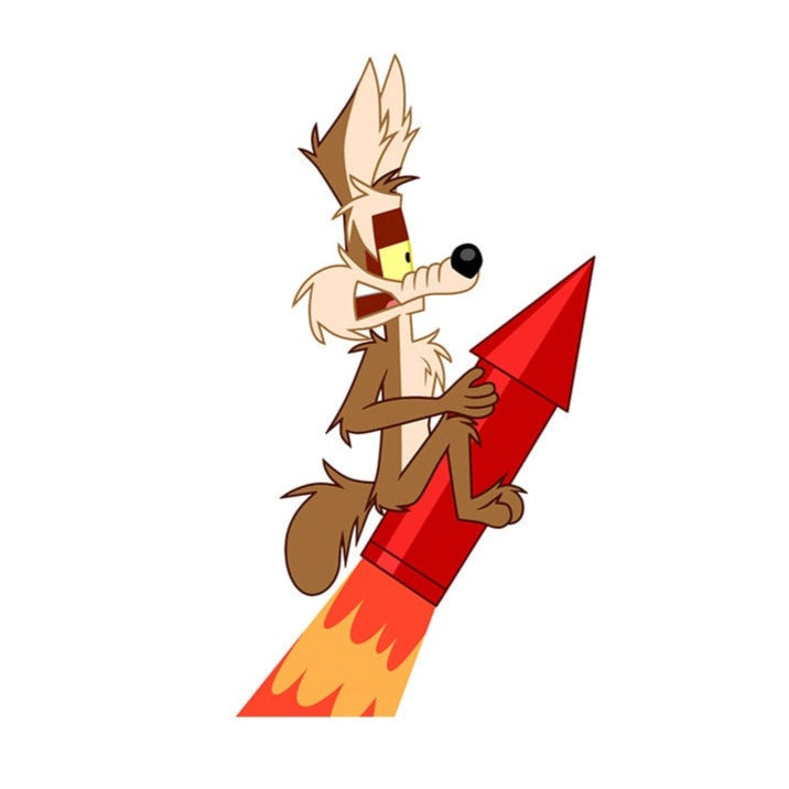 Looney Tunes 'Coyote On a Rocket | Right' Vinyl Car Sticker