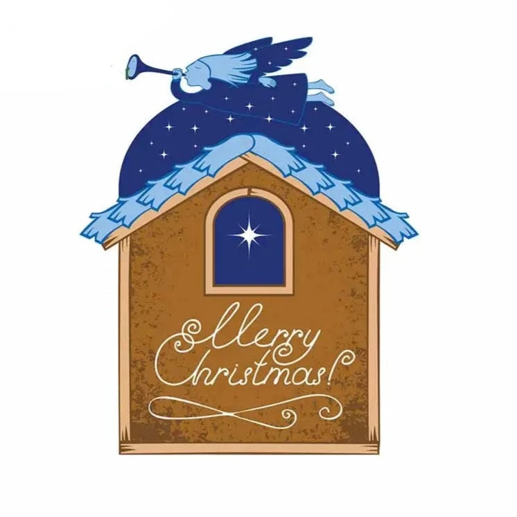 Angel House 'Merry Christmas' Vinyl Car Sticker