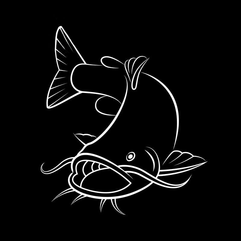 Catfish 'Open Mouth' Vinyl Car Sticker