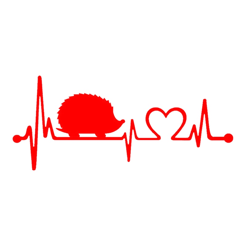Hedgehog 'Heartbeat Lifeline' Vinyl Car Sticker