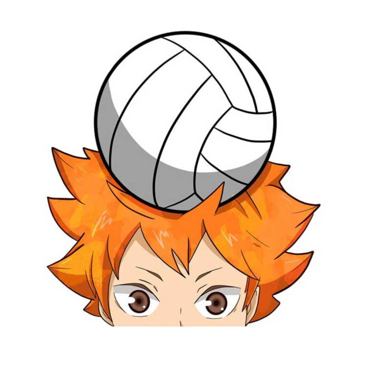 Haikyu!! 'Shoyo Hinata | Ball On Head' Vinyl Car Peeker Sticker