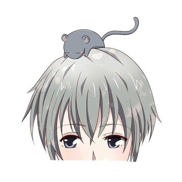 Fruits Basket 'Yuki And Rat | Sad' Vinyl Car Peeker Sticker
