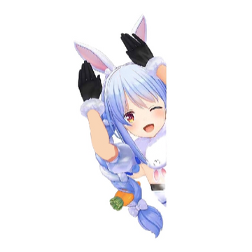 Virtual YouTuber 'Usada Pekora | Winking' Vinyl Car Peeker Sticker