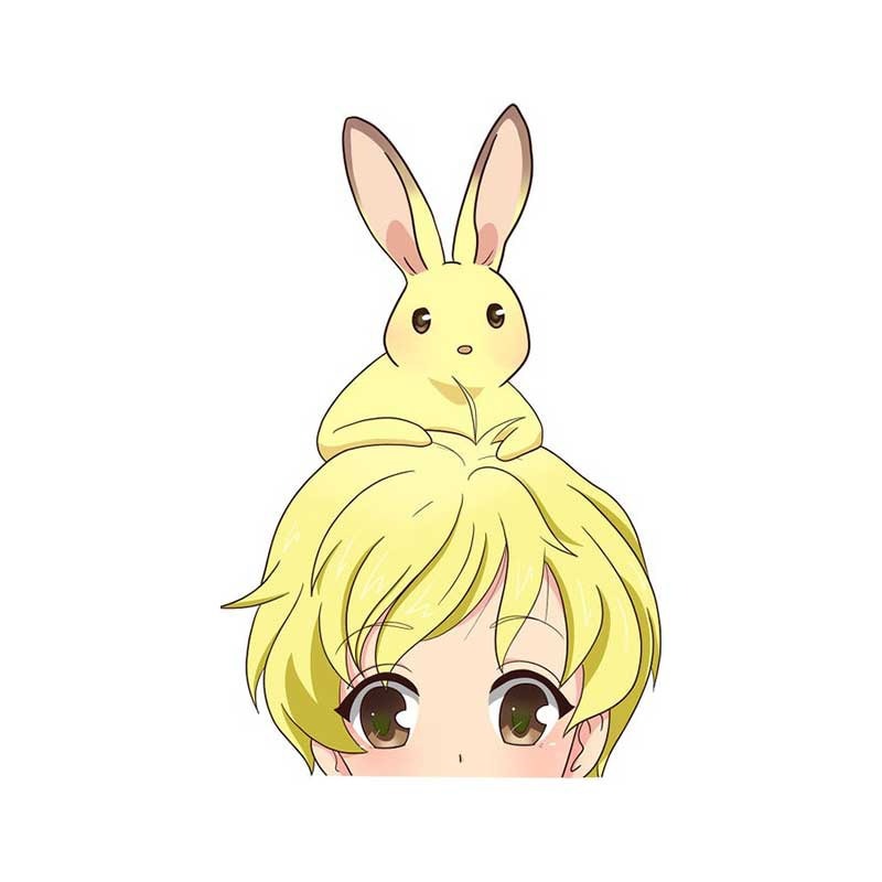 Fruits Basket 'Momiji And Bunny | Blushed' Vinyl Car Peeker Sticker