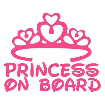 Princess On Board 'Pink Heart Crown' Vinyl Car Sticker