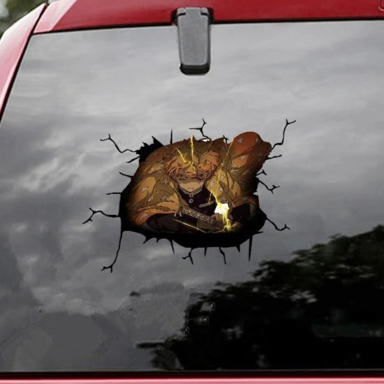 Demon Slayer 'Zenitsu | Concentrating' Car Window Vinyl Sticker