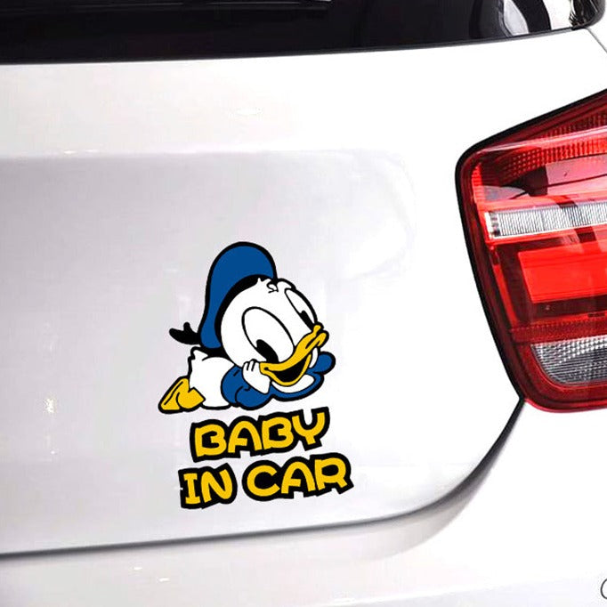 Baby In Car 'Baby Donald Duck | Happy' Vinyl Car Sticker