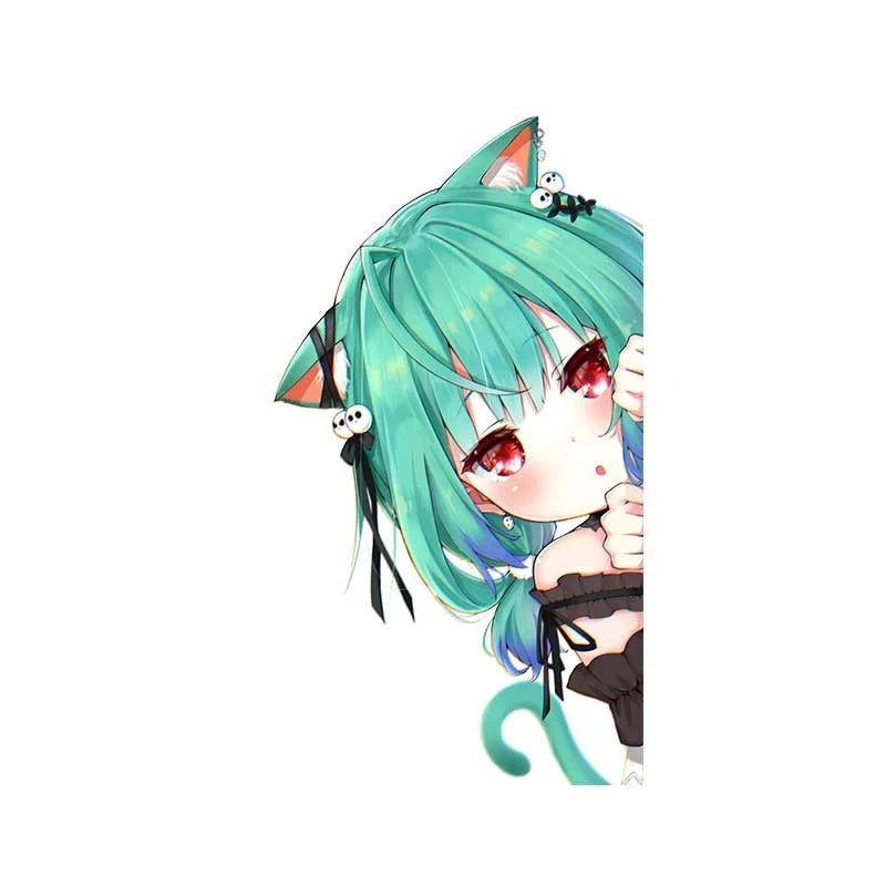 Virtual YouTuber 'Uruha Rushia | Scared' Vinyl Car Peeker Sticker