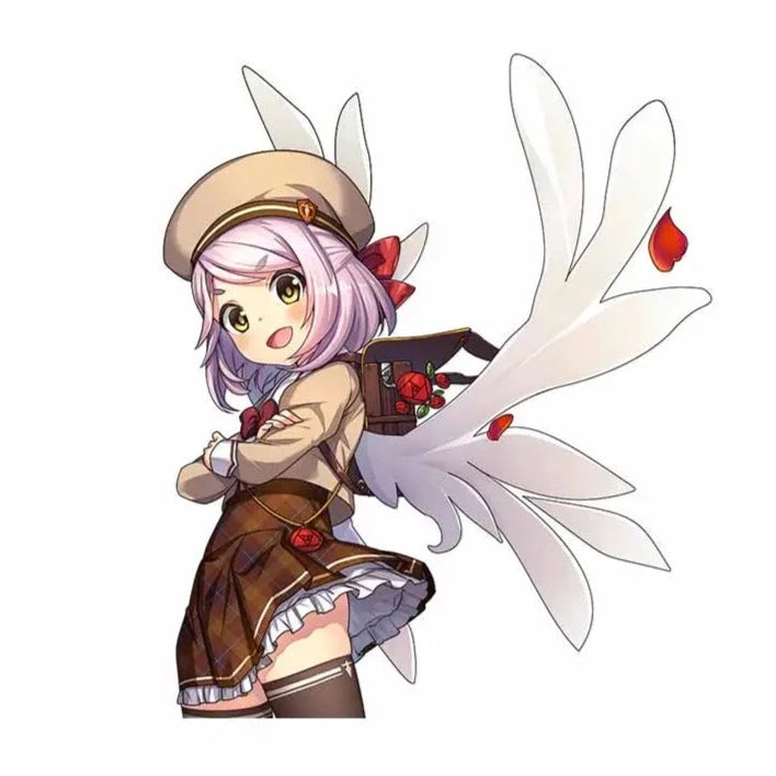 Anime Game 'Girl Violet Hair with Wings' Vinyl Car Sticker