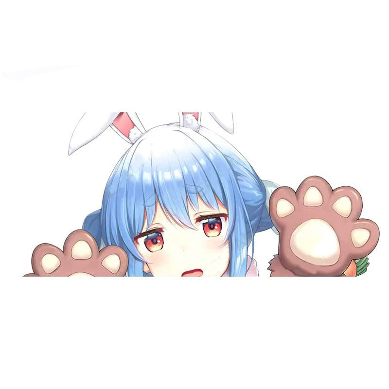 Virtual YouTuber 'Usada Pekora | Worried' Vinyl Car Peeker Sticker