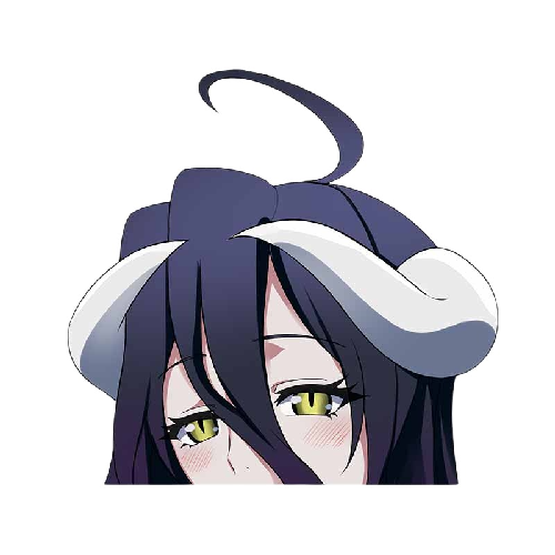 Overlord 'Albedo | Looking Down' Vinyl Car Peeker Sticker