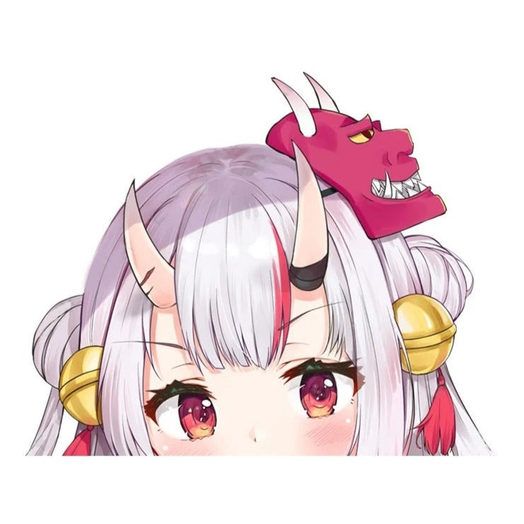 Virtual YouTuber 'Nakiri Ayame | Staring' Vinyl Car Peeker Sticker