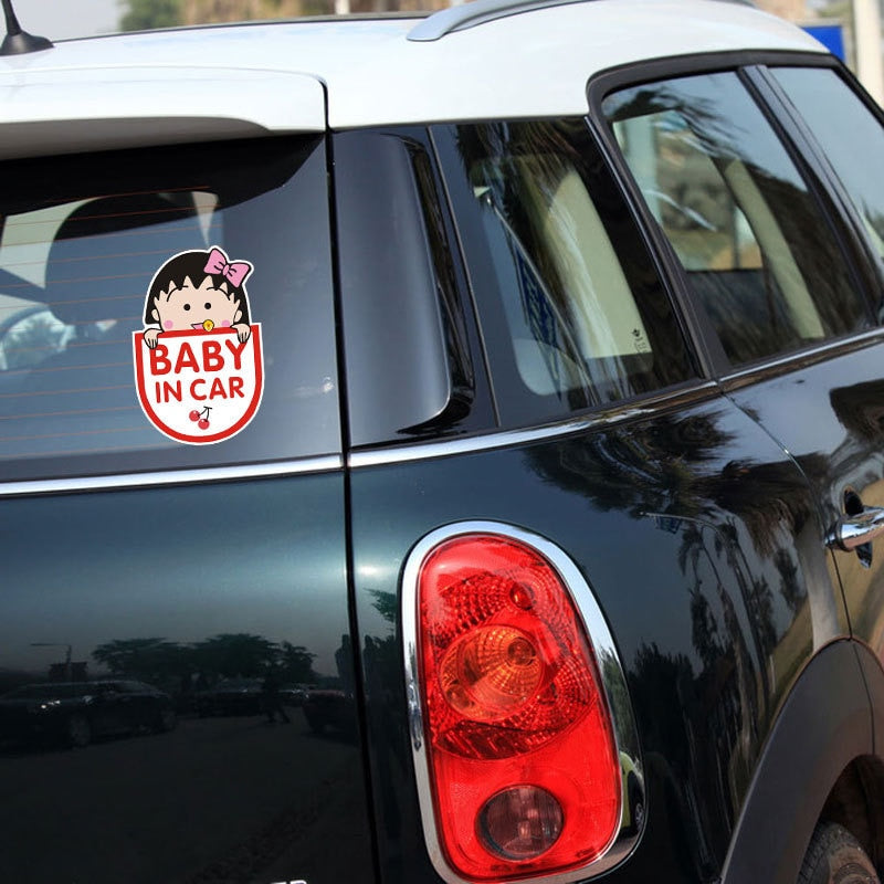 Baby In Car 'Chibi Maruko-Chan | Cherry | Peeking' Vinyl Car Sticker