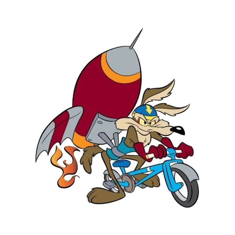 Looney Tunes 'Coyote | Rocket Bike | Right' Vinyl Car Sticker