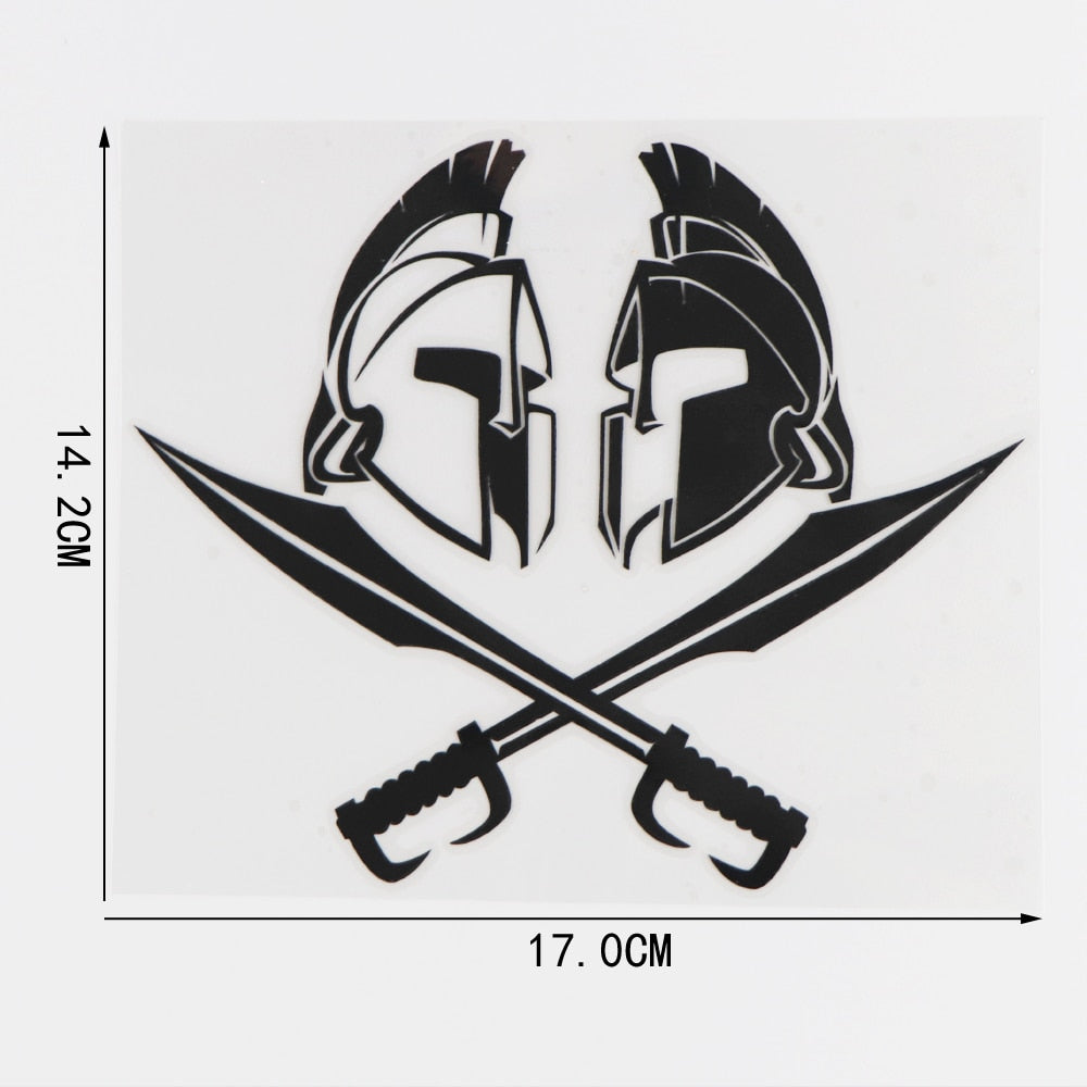 The 300 Spartans 'Helmet and Swords' Vinyl Car Sticker