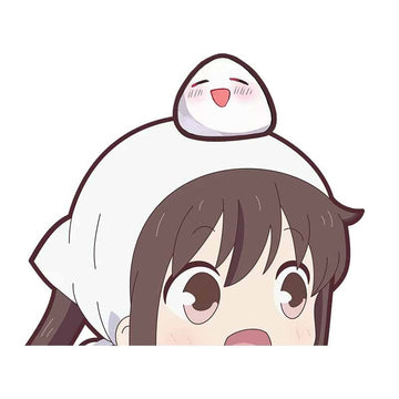 Fruits Basket 'Tohru And Rice Ball | Surprised' Vinyl Car Peeker Sticker