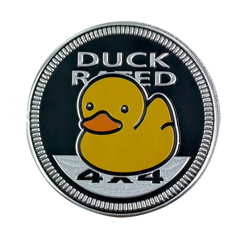 Duck Rated 4x4 'Duck Swimming' Metal Car Sticker