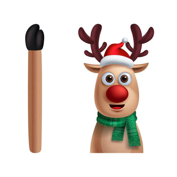 Christmas 'Cute Rudolf | Arm Waving' Vinyl Car Wiper Sticker