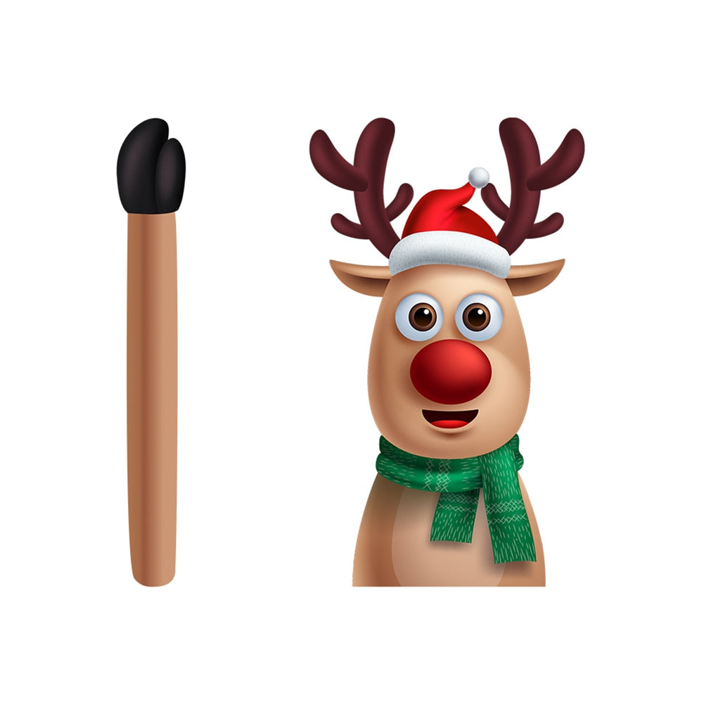 Christmas 'Cute Rudolf | Arm Waving' Vinyl Car Wiper Sticker