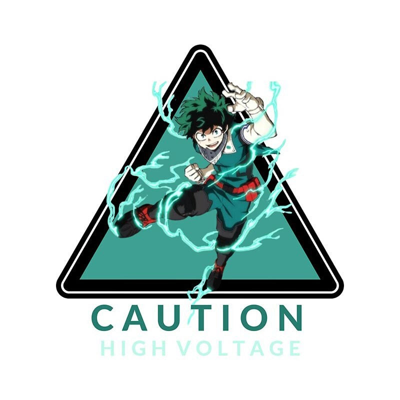 My Hero Academia 'Deku | Caution High Voltage' Vinyl Car Sticker