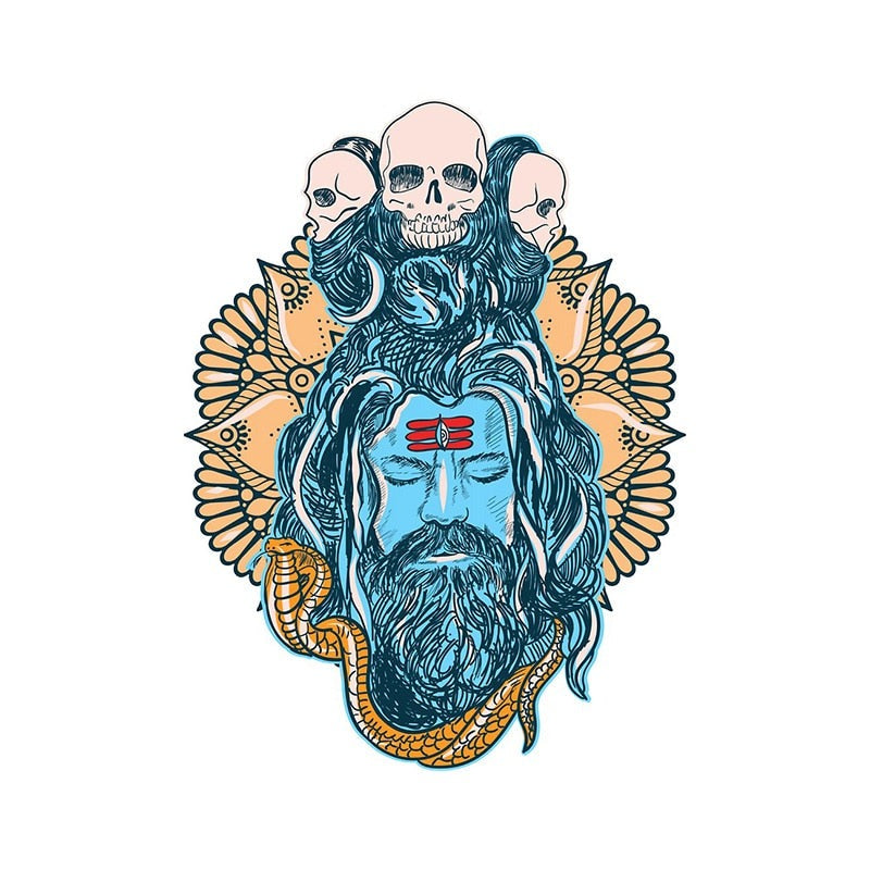Skull 'Aghori Face | Three Skulls' Vinyl Car Sticker