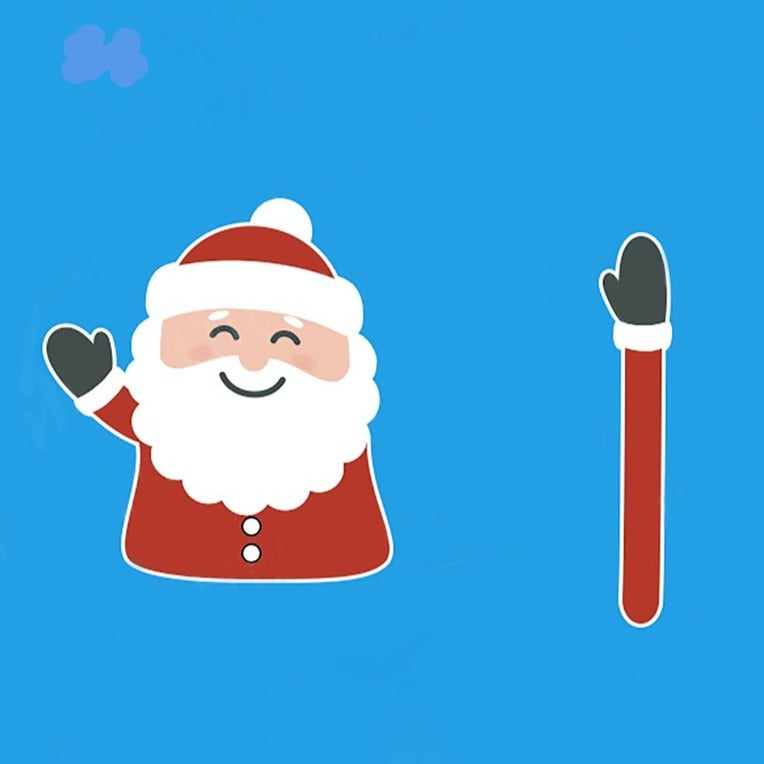 Santa Claus 'Smiling | Arm Waving' Vinyl Car Wiper Sticker