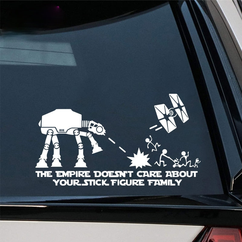 Star Wars 'The Empire Doesn't  Care About Your Stick Figure Family' Vinyl Car Sticker