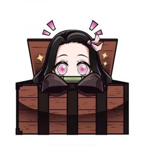 Demon Slayer 'Scared Nezuko | Hiding In A Box | 2.0' Vinyl Car Sticker