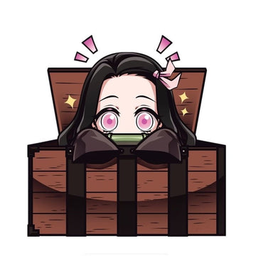 Demon Slayer 'Scared Nezuko | Hiding In A Box' Vinyl Car Sticker