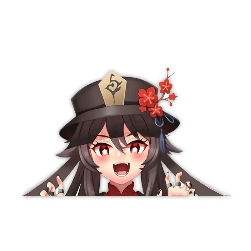 Genshin Impact 'Hu Tao | Frightening' Vinyl Car Peeker Sticker