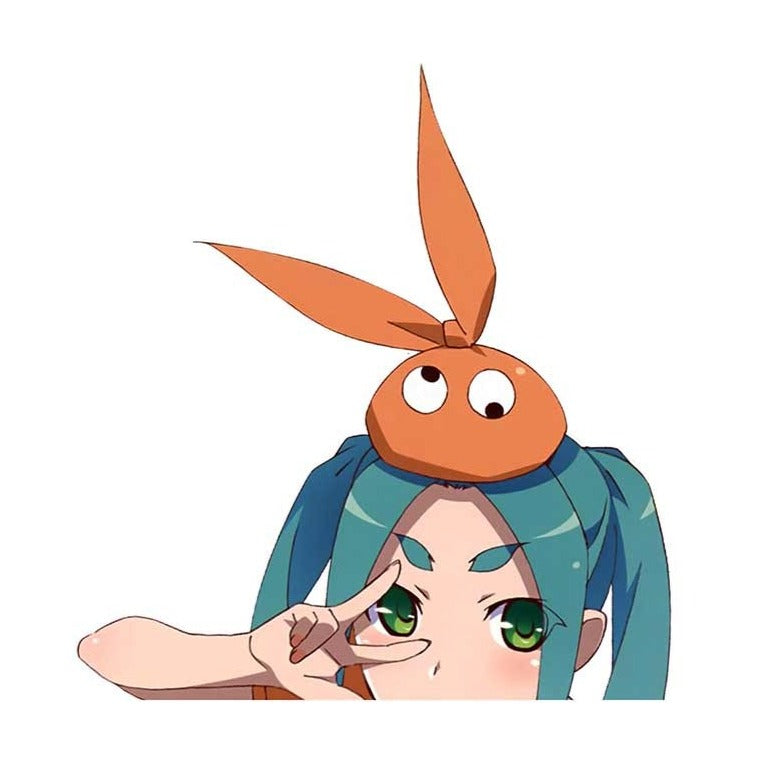 Monogatari Series 'Yotsugi | Three Finger Peace Sign' Vinyl Car Peeker Sticker