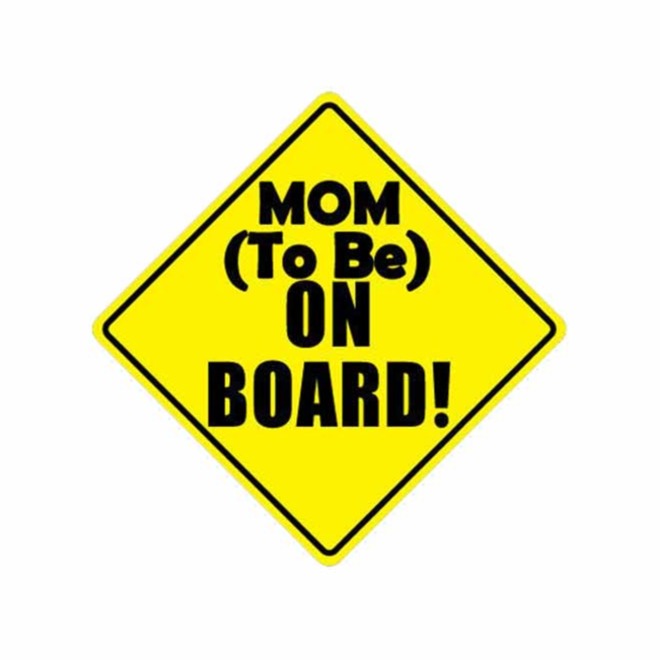 Warning Sign 'Mom (To Be) On Board!' Vinyl Car Sticker