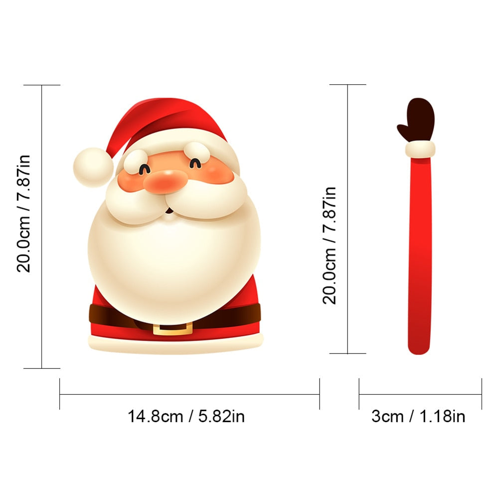 Christmas 'Cute Santa | Arm Waving' Vinyl Car Wiper Sticker