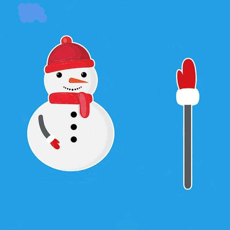 Snowman 'Red Beanie | Arm Waving' Vinyl Car Wiper Sticker
