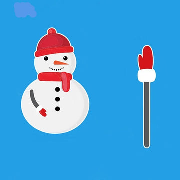 Snowman 'Red Beanie | Arm Waving' Vinyl Car Wiper Sticker