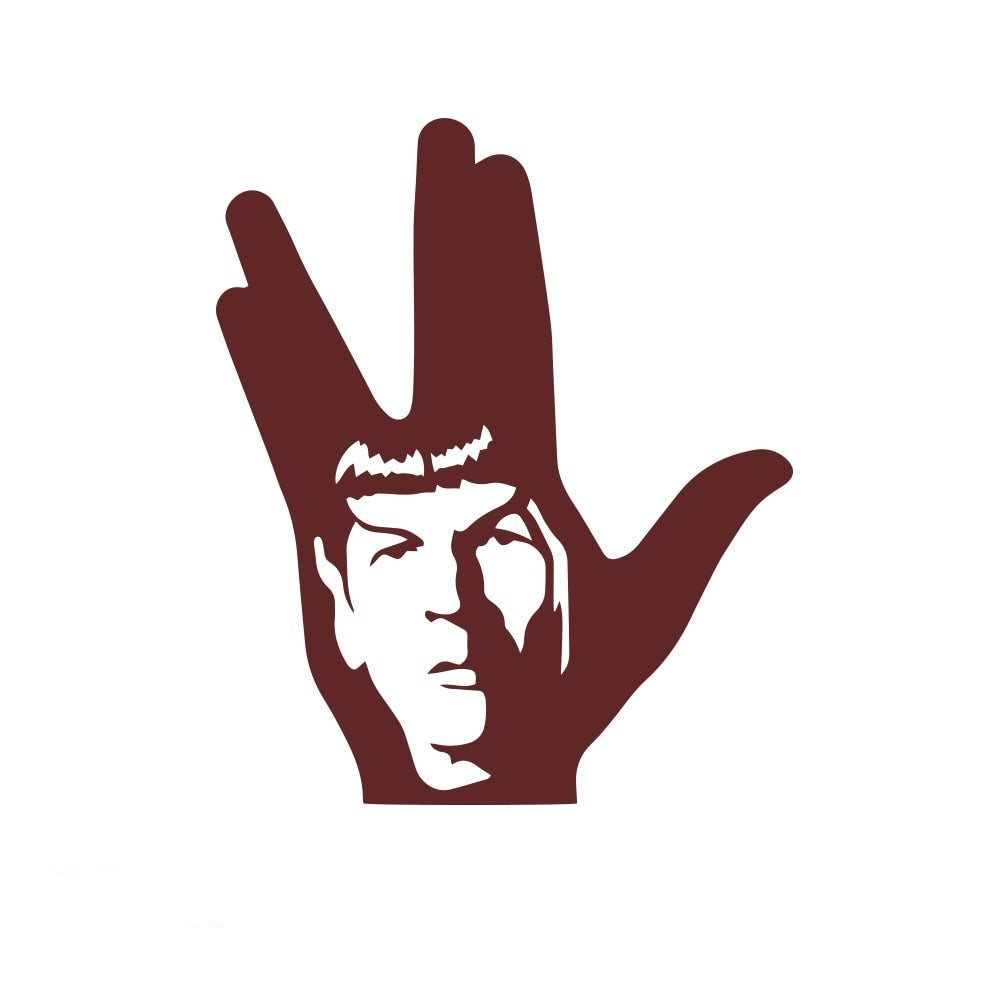 Star Trek 'Spock Face | Vulcan Salute' Vinyl Car Sticker