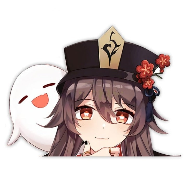 Genshin Impact 'Hu Tao and The More the Merrier' Vinyl Car Peeker Sticker