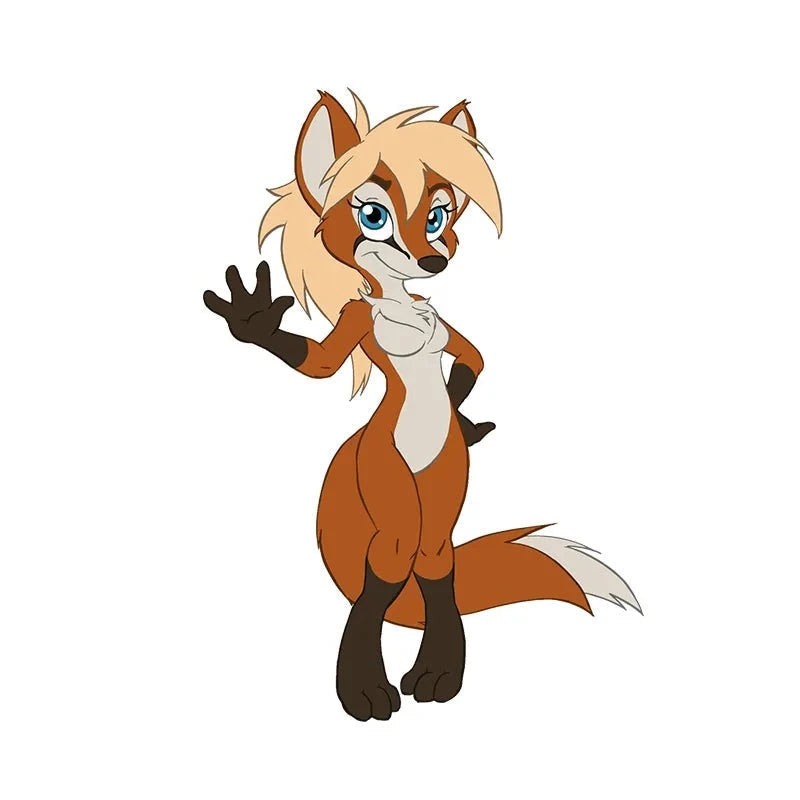 Fox 'Waving' Vinyl Car Sticker