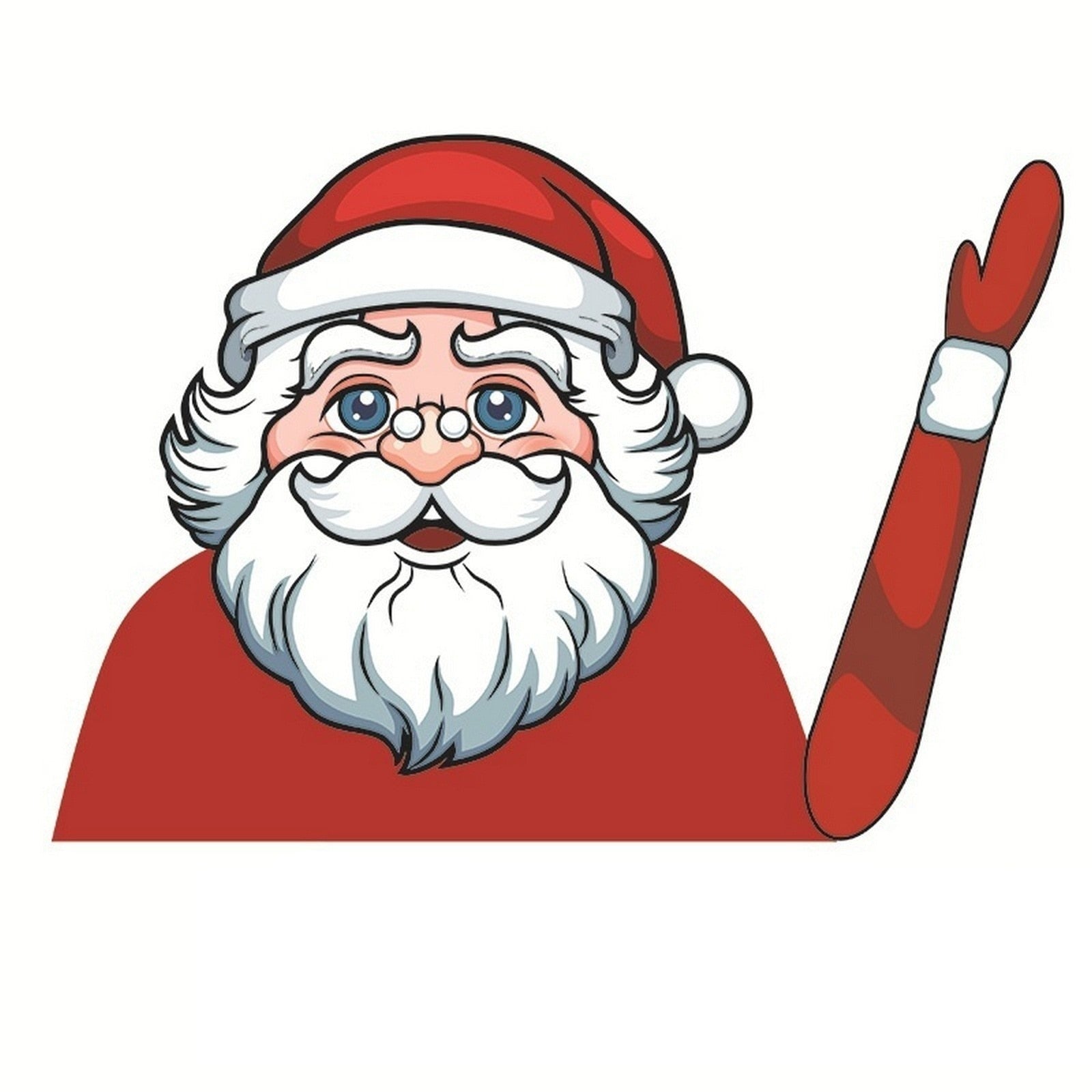 Old Santa Claus 'Arm Waving' Vinyl Car Wiper Sticker