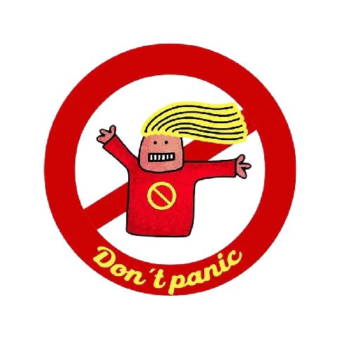 Stop Sign 'Don't Panic' Vinyl Car Sticker