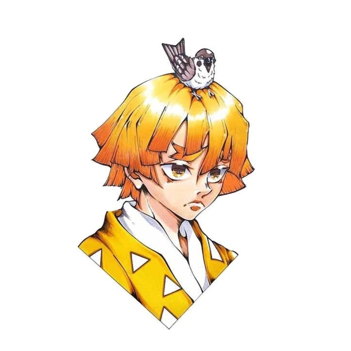 Demon Slayer 'Chuntaro Sitting On Zenitsu's Head' Vinyl Car Sticker