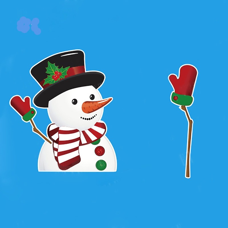 Snowman 'Top Hat | Arm Waving' Vinyl Car Wiper Sticker