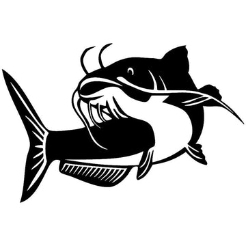 Catfish 'Swim Right' Vinyl Car Sticker