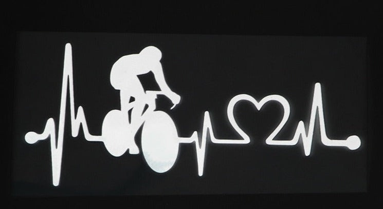 Bicycle 'Cycling Heartbeat Lifeline' Vinyl Car Sticker