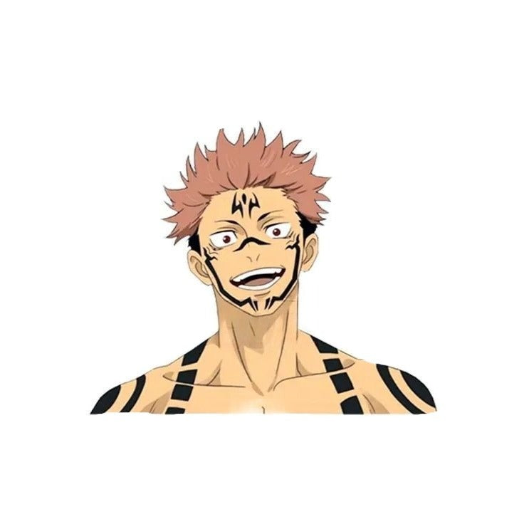 Jujutsu Kaisen 'Sukuna | Face Tattoos' Vinyl Car Peeker Sticker